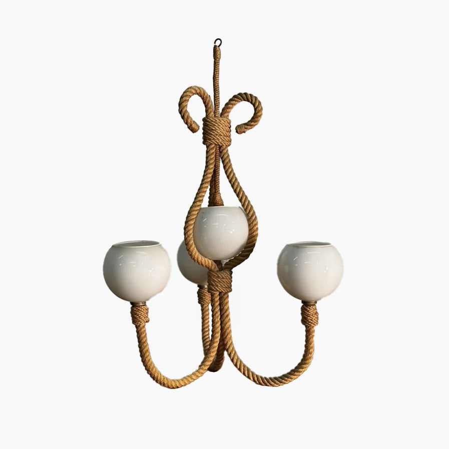 Audoux & Minet Rope Chandelier, France c1950's