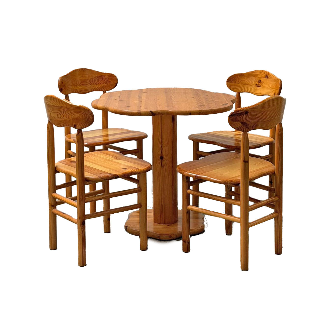 Rustic Pine Dining Set in the Style of Rainer Daumiller, 1970s