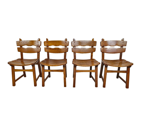 Set of four Brutalist Razor Back Chairs, Germany 1960's