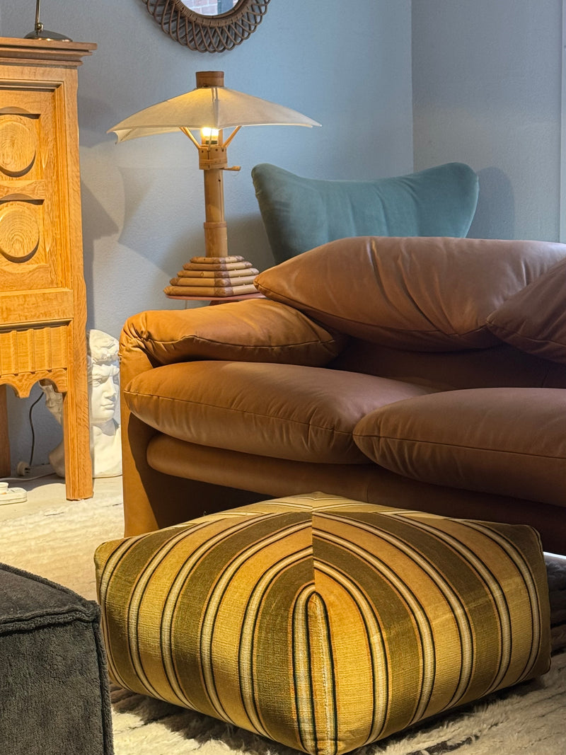 French Ottoman Original Velvet 1970's