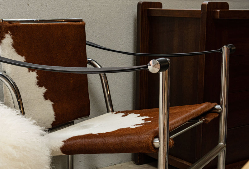 Vintage LC1 Sling Chair, Cowhide & Chrome
