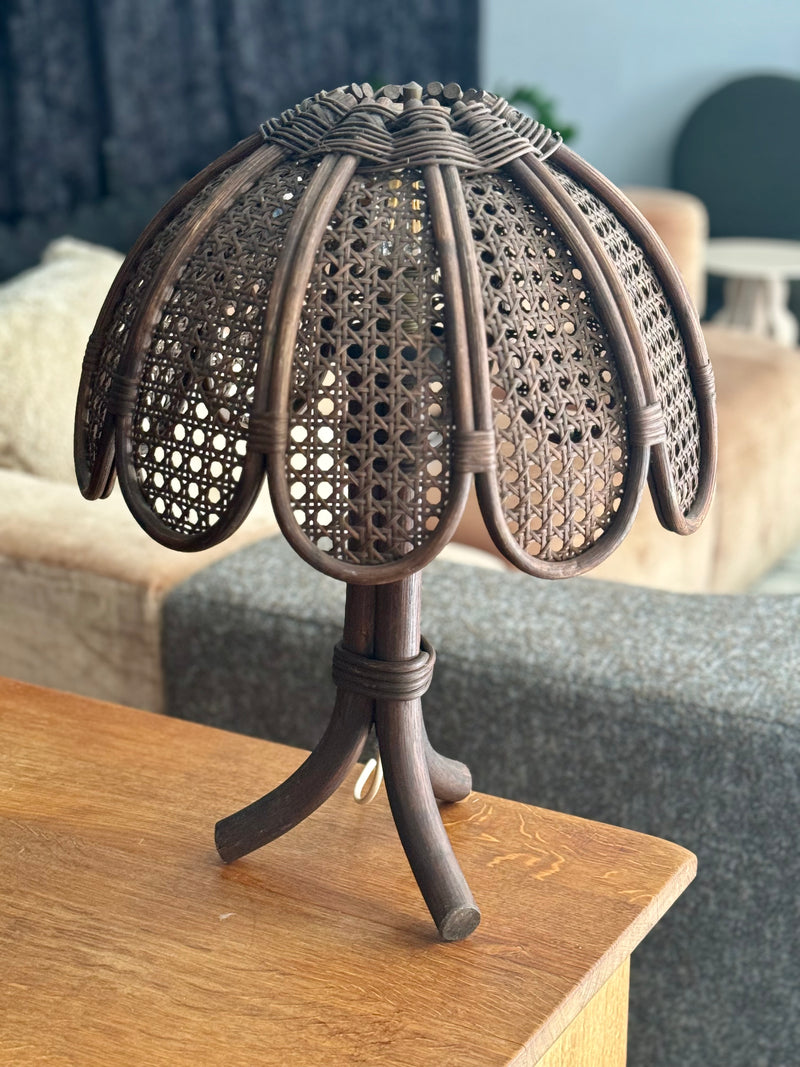 French Wicker Table Lamp, 1900’s