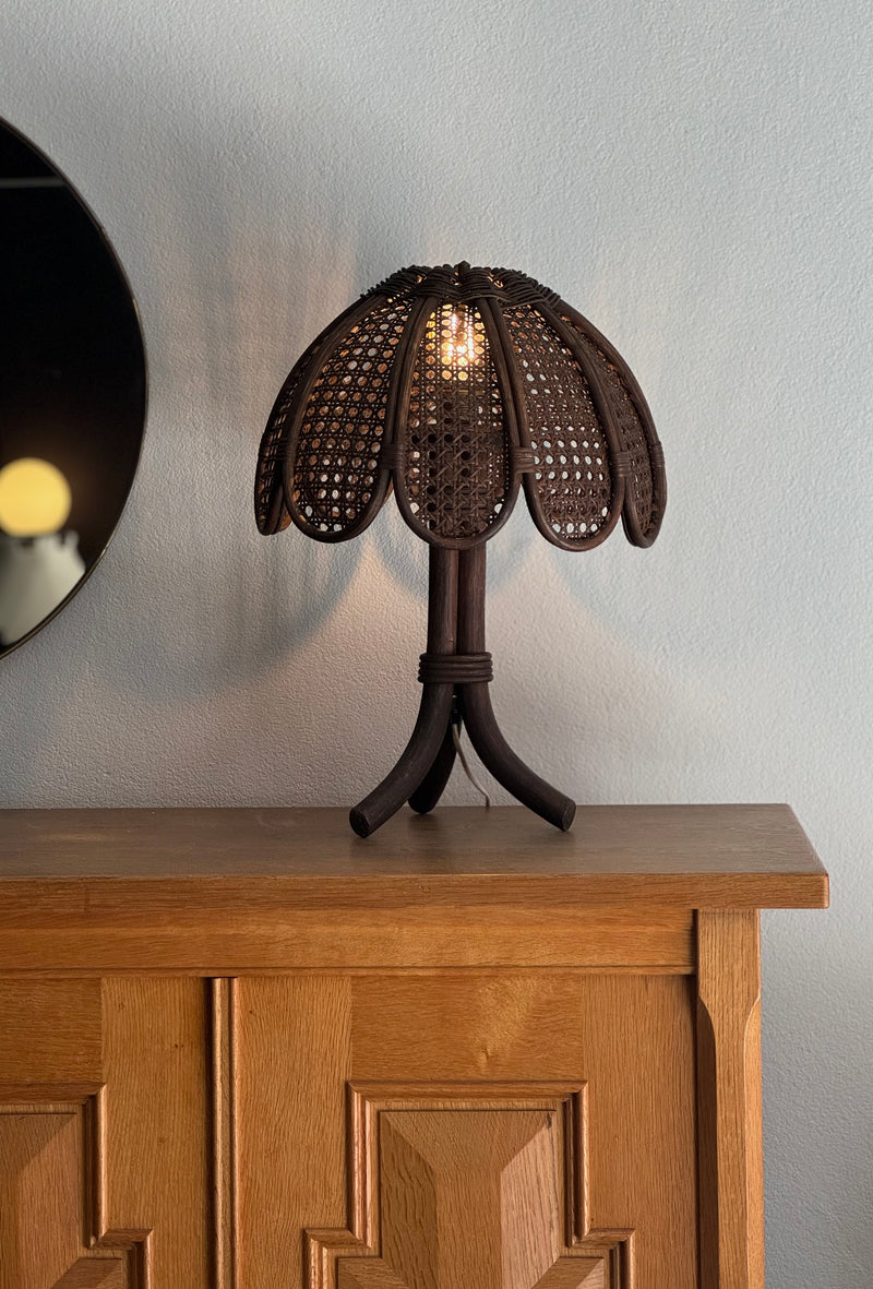 French Wicker Table Lamp, 1900’s