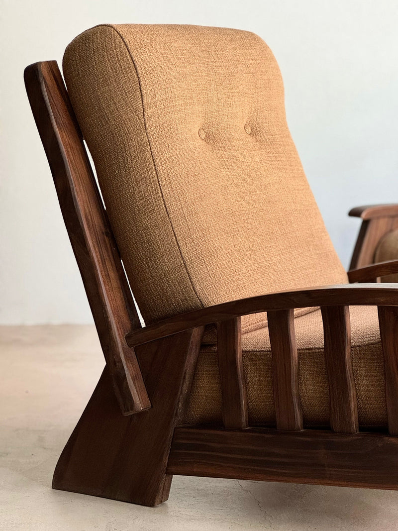 A Pair of French Elm Mid Century Armchairs, France c1960's
