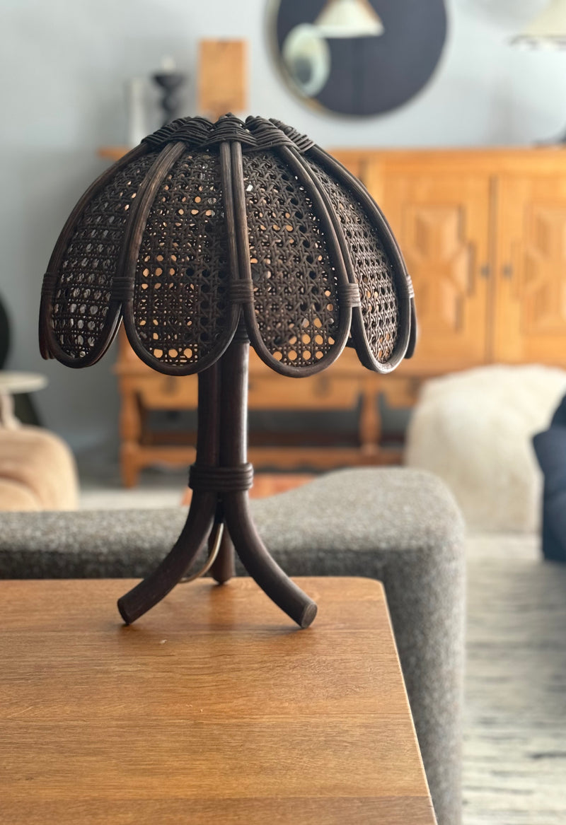 French Wicker Table Lamp, 1900’s