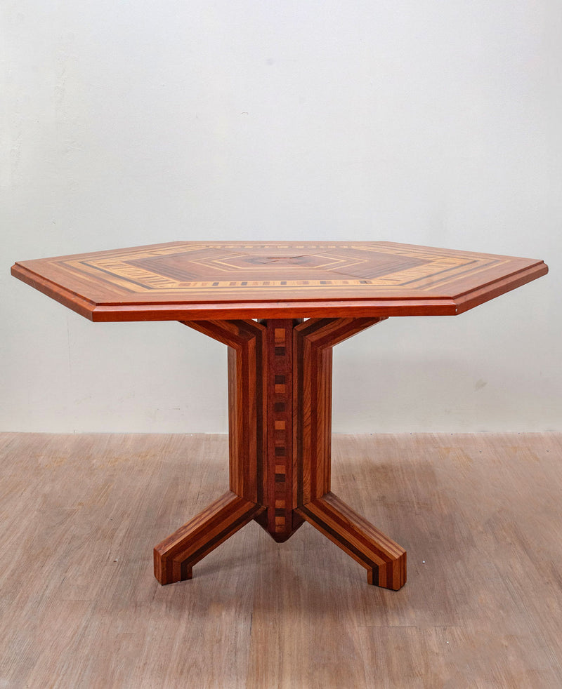 Layered wood table hand crafted by Monasteri, Italy c20th C