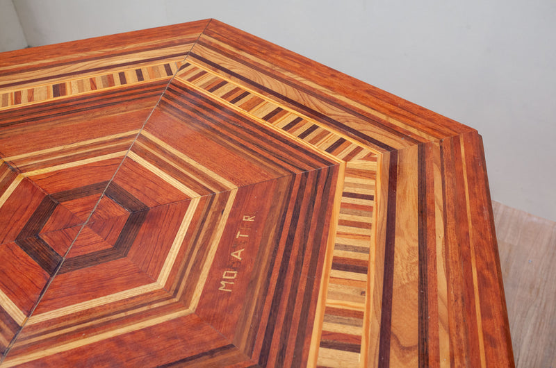 Layered wood table hand crafted by Monasteri, Italy c20th C