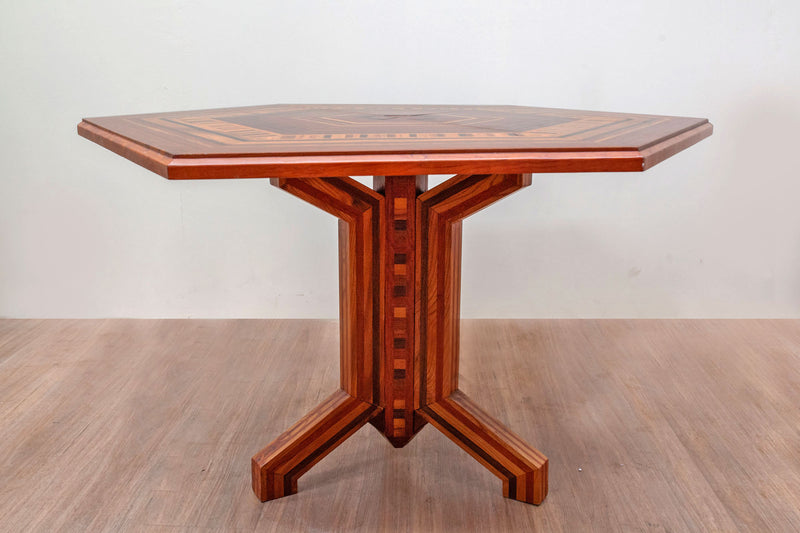 Layered wood table hand crafted by Monasteri, Italy c20th C