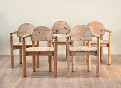 Rainer Daumiller Dining Chairs with Arms in Pine, 1970's