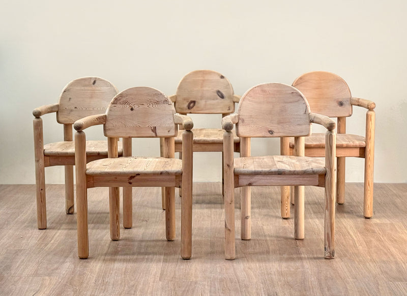 Rainer Daumiller Dining Chairs with Arms in Pine, 1970's