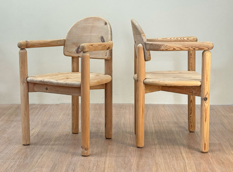 Rainer Daumiller Dining Chairs with Arms in Pine, 1970's