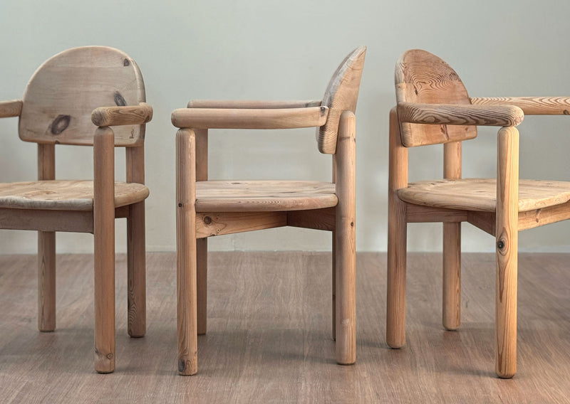 Rainer Daumiller Dining Chairs with Arms in Pine, 1970's