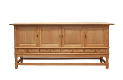 Brutalist Light Oak Sideboard, Danish 1960's