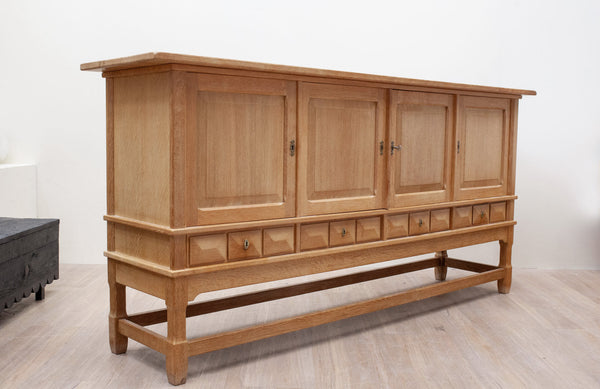 Brutalist Light Oak Sideboard, Danish 1960's