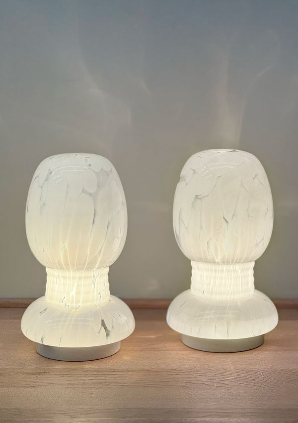 Pair of Speckled Italian Murano Glass Lamps, 1980s