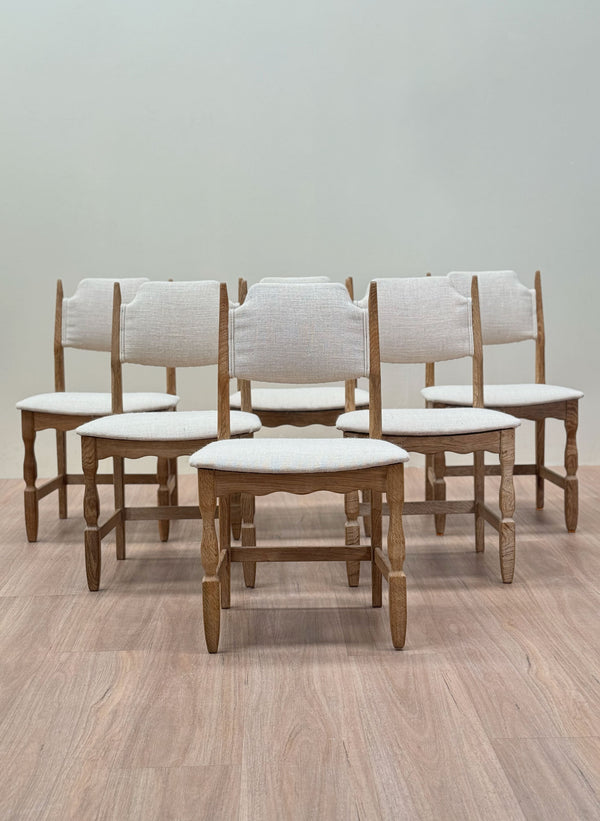 Razor Fabric Back Dining Chairs by Henning Kjærnulf, Danish 1960's
