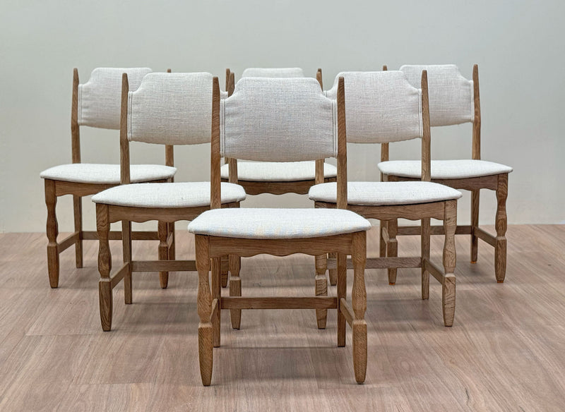 Razor Fabric Back Dining Chairs by Henning Kjærnulf, Danish 1960's