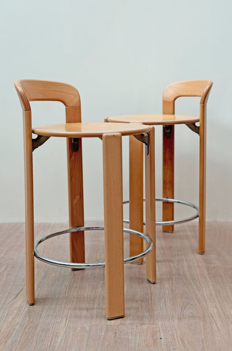 Beechwood Stools by Bruno Rey for Kusch + Co, Switzerland c90’s