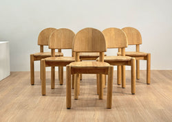 Hand Carved Pine Dining Chairs, 1980's
