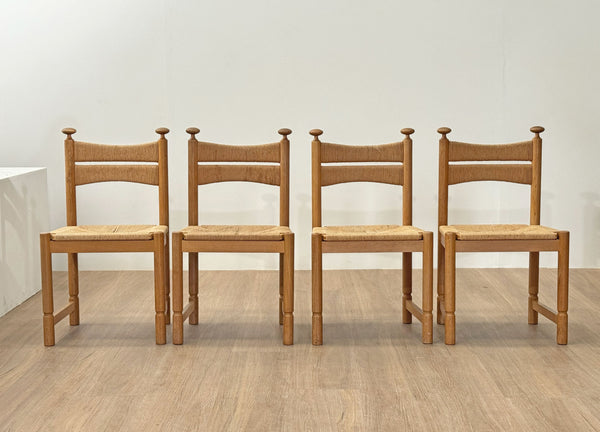 Asko Sisal Weave Chairs in Light Oak, Finland, 1960's