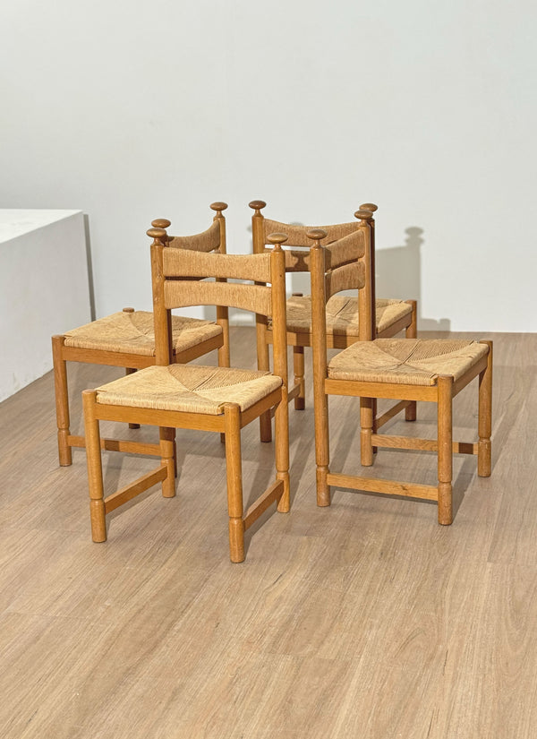 Asko Sisal Weave Chairs in Light Oak, Finland, 1960's