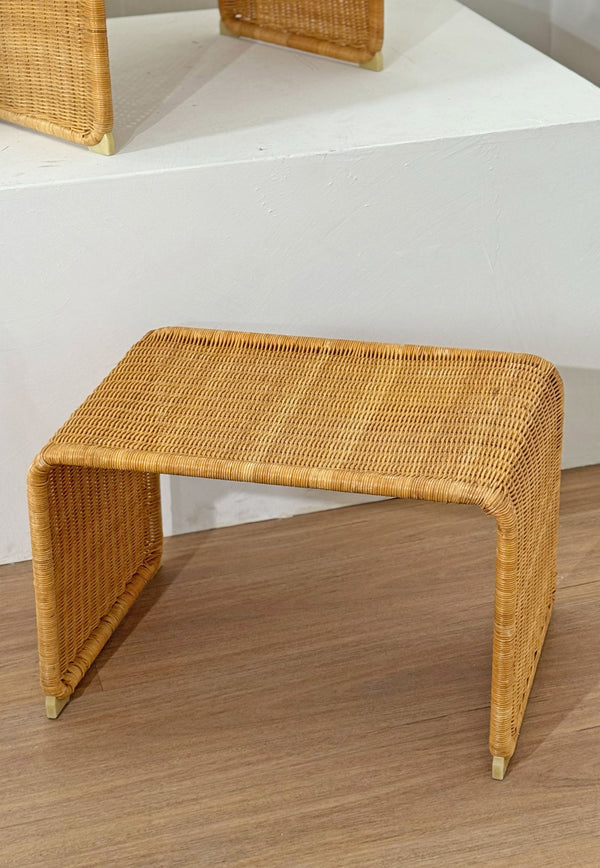 Vintage French Rattan Nightstands, 1970s,