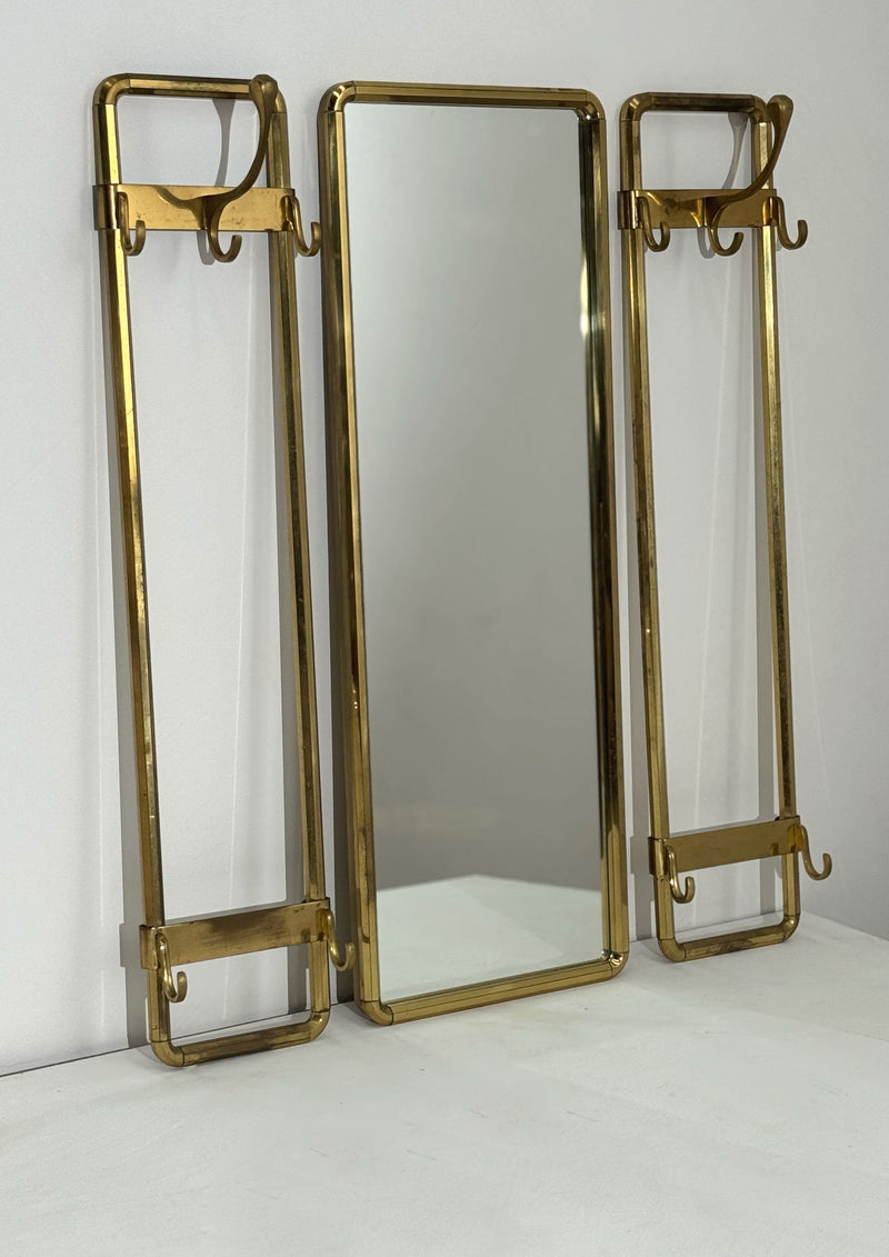 Bauhaus Style Brass Entry Set, German 1960's