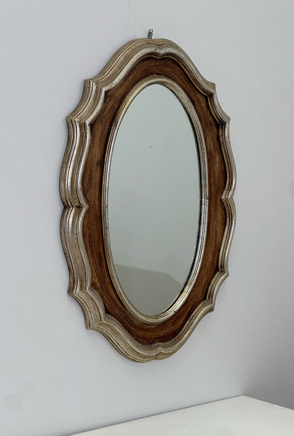 Scalloped Wood Frame, Silver & Gold Italy c1965