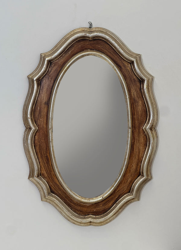 Scalloped Wood Frame, Silver & Gold Italy c1965