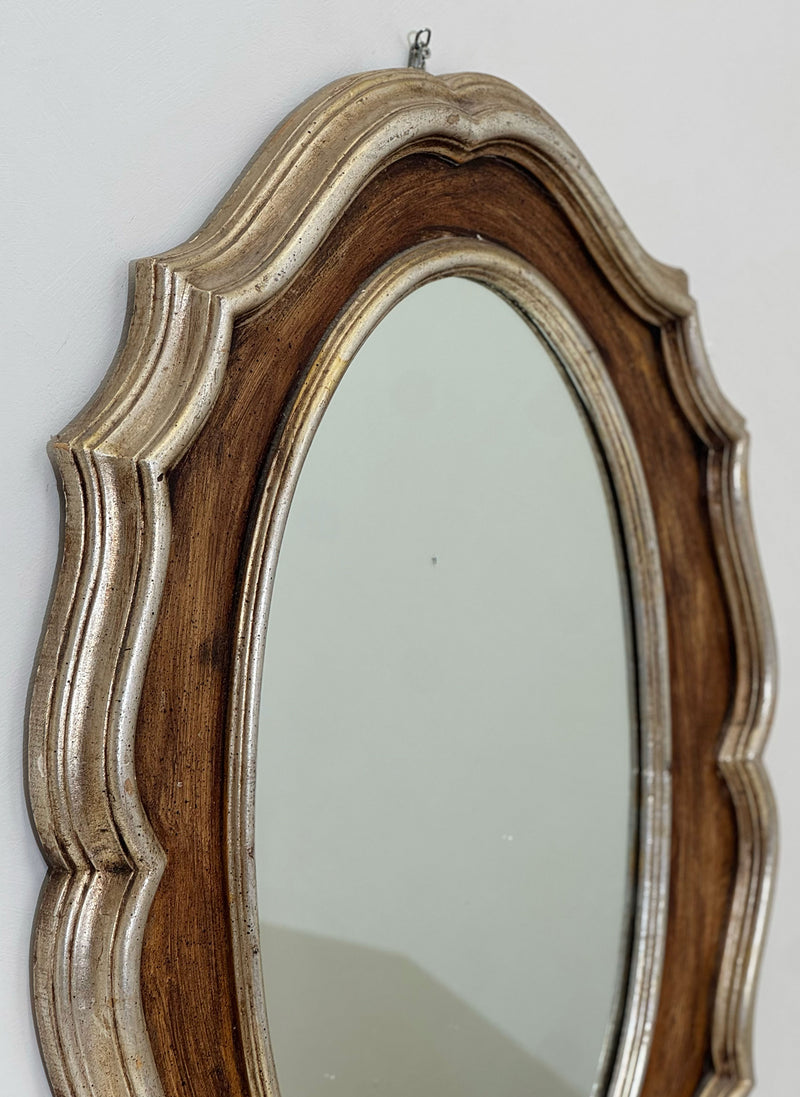 Scalloped Wood Frame, Silver & Gold Italy c1965