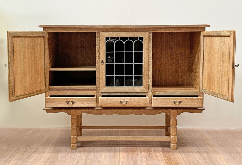 Oak Cabinet with Glass, Danish 1960's