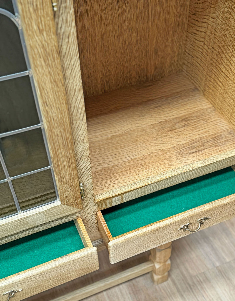 Oak Cabinet with Glass, Danish 1960's