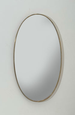 Brass Beaded Oval Mirror, Italian c1950's