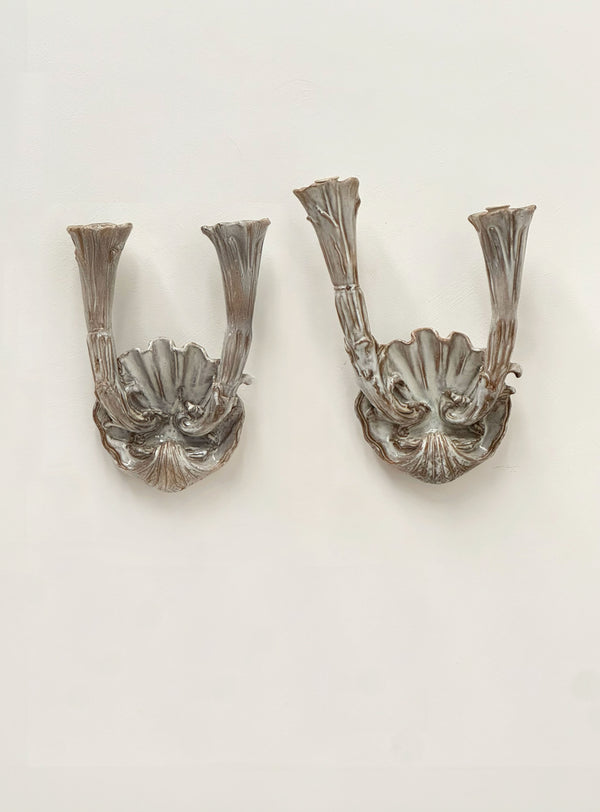 Vintage Italian Ceramic Wall Sconces, c1950's