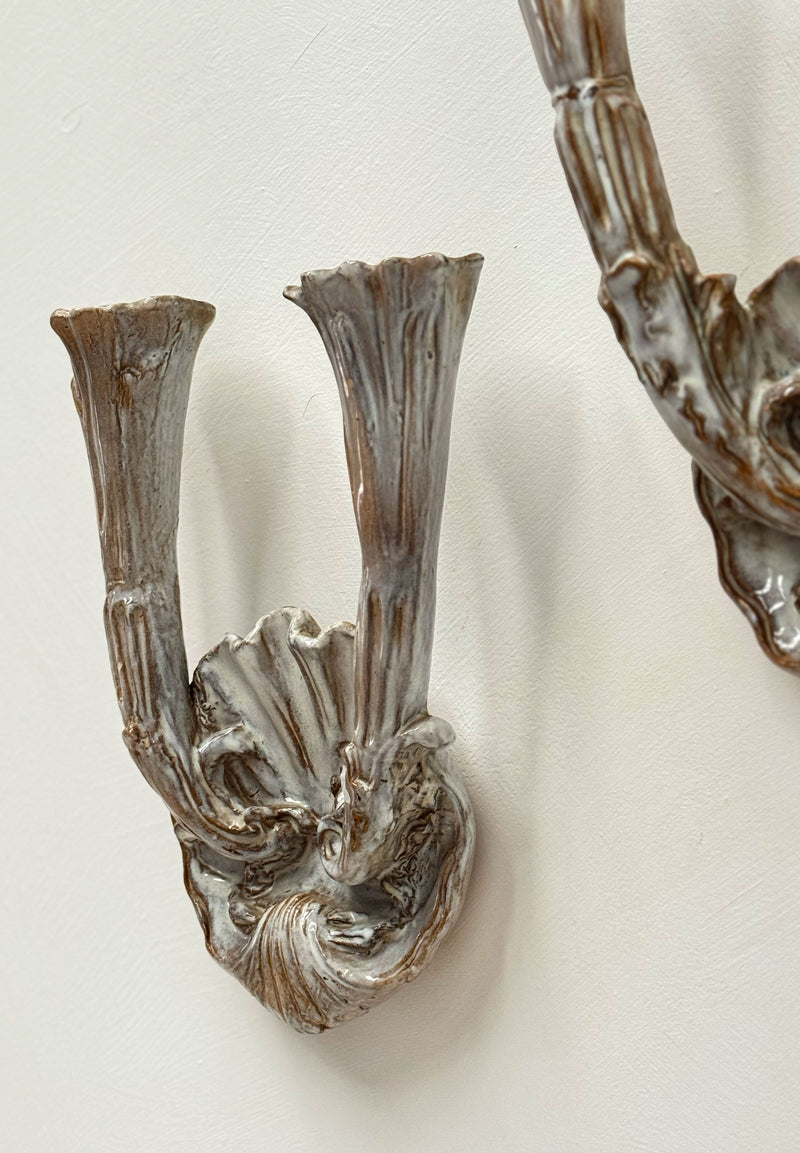Vintage Italian Ceramic Wall Sconces, c1950's
