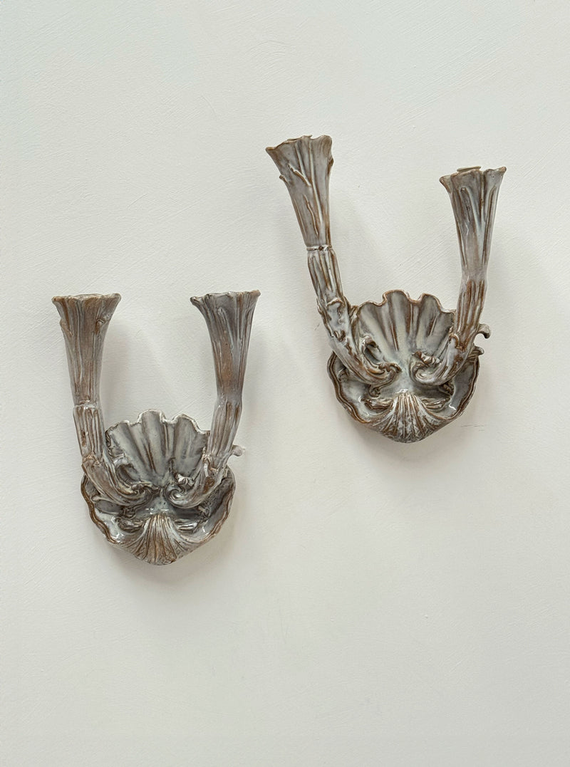 Vintage Italian Ceramic Wall Sconces, c1950's