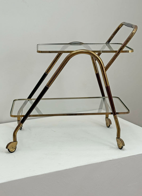 Italian Mid-Century Brass & Glass Trolley, 1950's