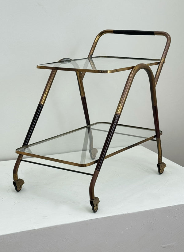 Italian Mid-Century Brass & Glass Trolley, 1950's