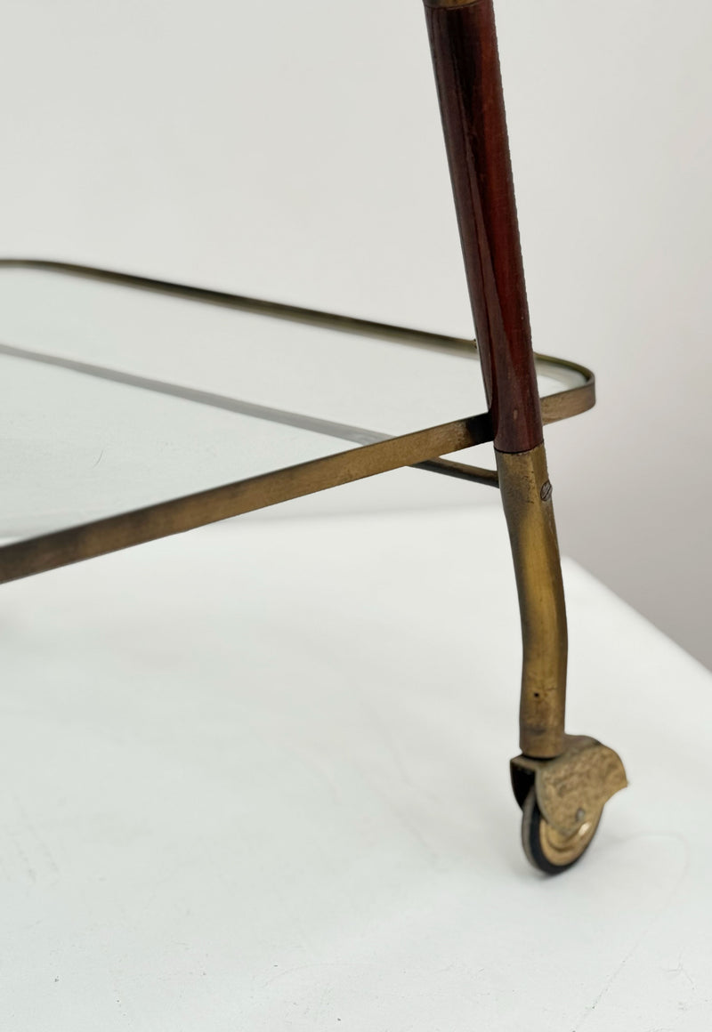 Italian Mid-Century Brass & Glass Trolley, 1950's
