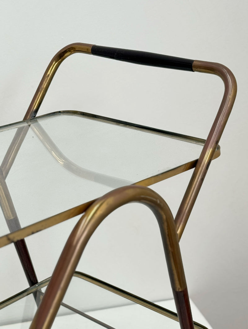 Italian Mid-Century Brass & Glass Trolley, 1950's