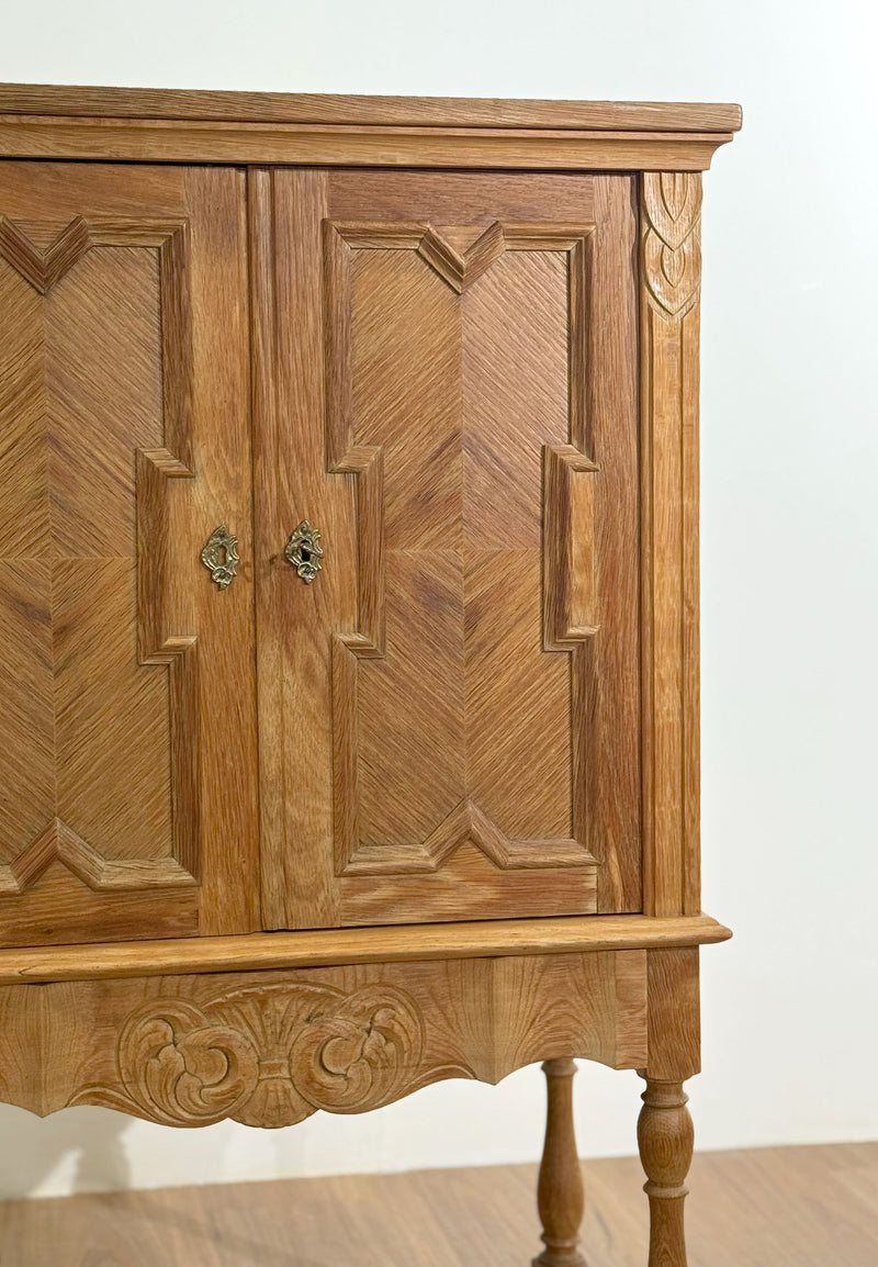 Chevron Oak Cabinet, Danish 1960's