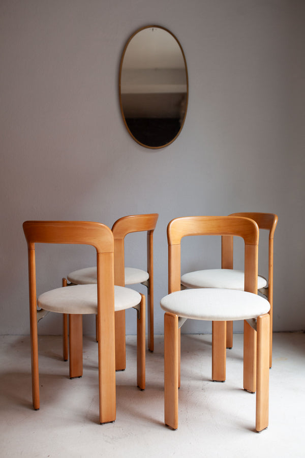 Oak Cushioned Chairs by Bruno Rey for Dietiker, Switzerland, 1970's