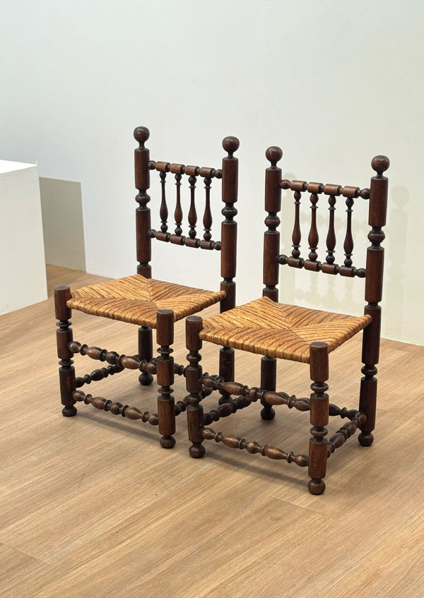 Pair of French Bobbin Chairs, 19th