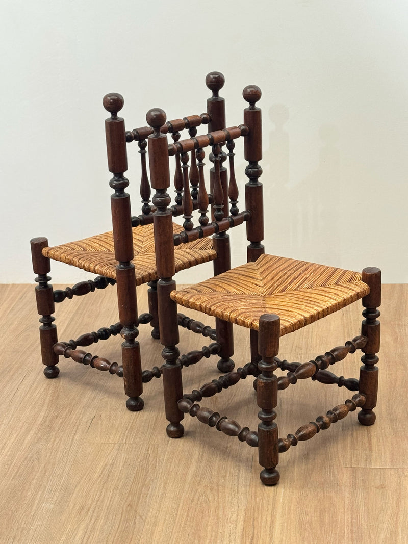 Pair of French Bobbin Chairs, 19th