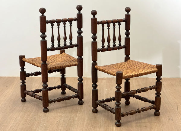Pair of French Bobbin Chairs, 19th