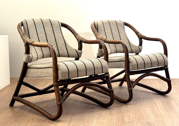 Manilla Arm-Chairs in Bamboo, Denmark, 1960s,