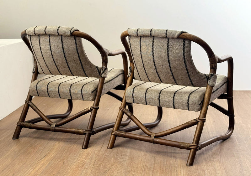 Manilla Arm-Chairs in Bamboo, Denmark, 1960s,
