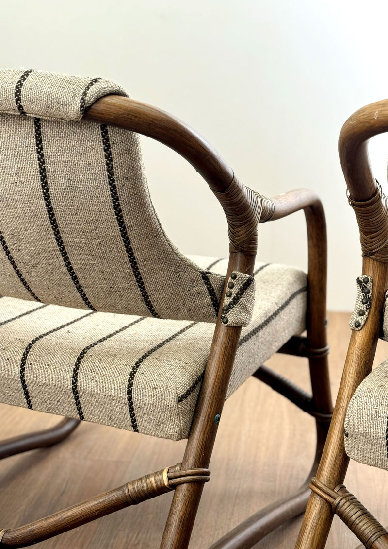 Manilla Arm-Chairs in Bamboo, Denmark, 1960s,