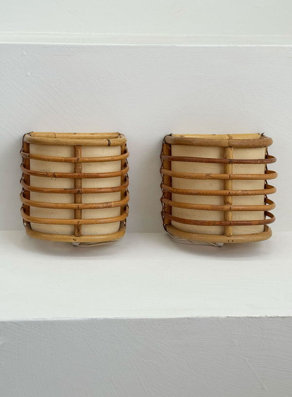 Bamboo French Sconces, 1970's