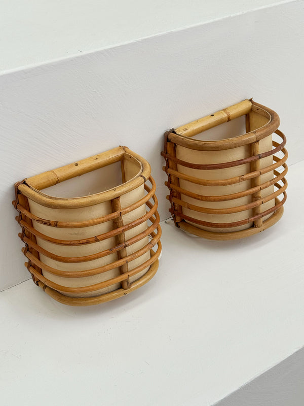 Bamboo French Sconces, 1970's